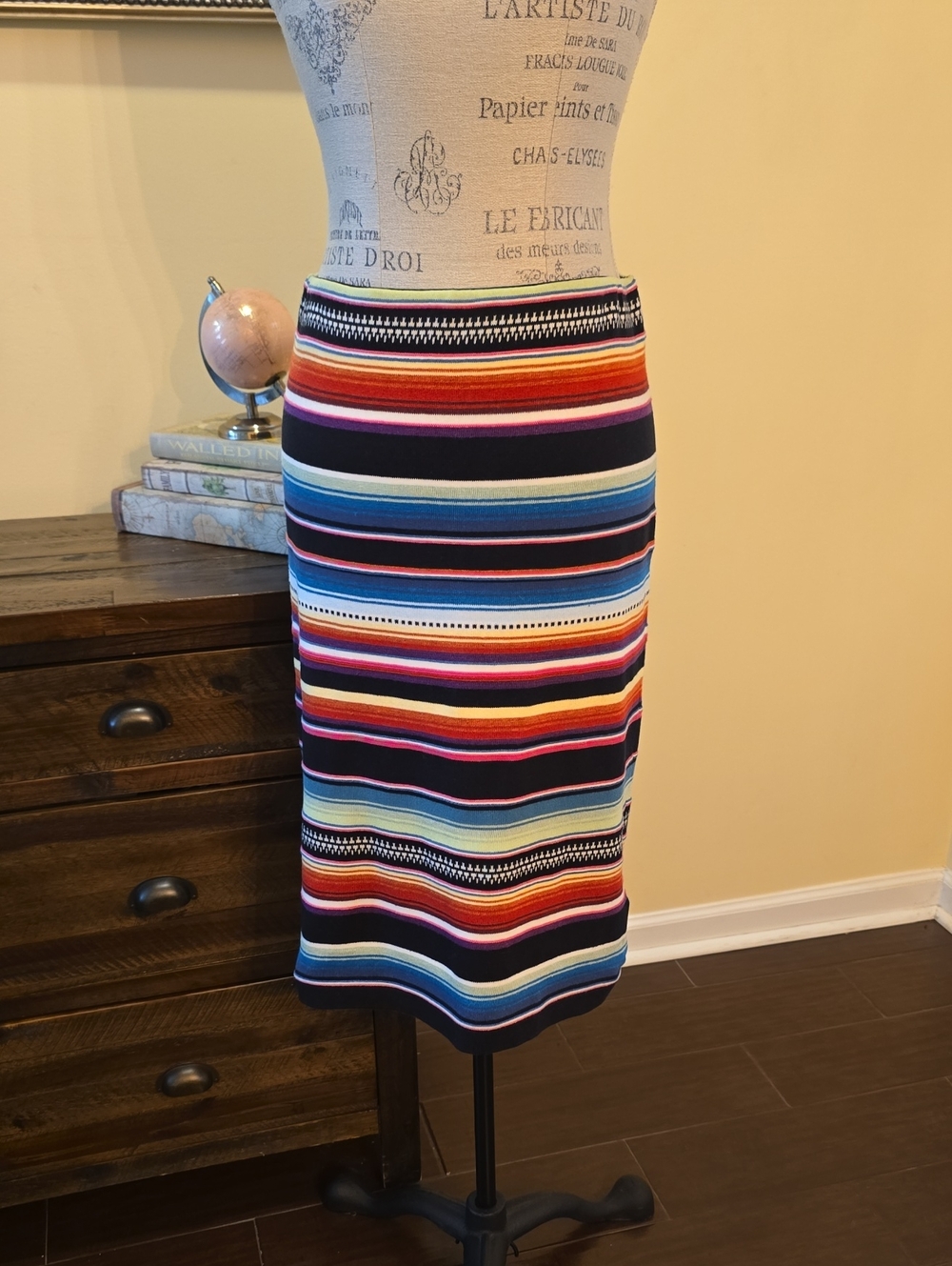 Ralph Lauren Multicolor Striped Knit Pencil Skirt